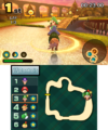 Two paths, where players can pick the raised path with the wooden platforms or the lowered path with more carrots and hedges to jump over.
