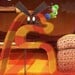 A Gargantua Blargg chasing Yoshi in Yoshi's Woolly World