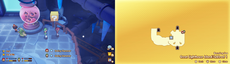 26th block in the Brrning Sea Great Lighthouse Island from Mario & Luigi: Brothership