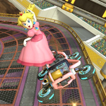 Princess Peach performing a trick. Mario Kart 8.