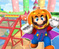 The course icon of the T variant with Mario (Halloween)