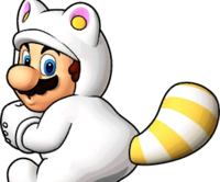 White Tanooki Mario in Puzzle & Dragons: Super Mario Bros. Edition
