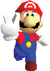 Model of Mario at the end of his "star get" animation from Super Mario 64, which has him striking a v sign.