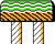 A composite of an island on the tile layer in Super Mario Bros. 3, as seen in an ice stage.