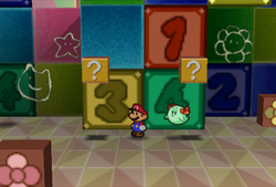 Fourteenth and fifteenth ? Blocks in Shy Guy's Toy Box of Paper Mario.