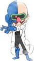 Dr. Crygor in his jumpsuit and lab coat from Game & Wario