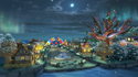View of Animal Crossing course in Mario Kart 8 during the winter