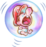 Artwork of Baby Mario, from Yoshi's New Island.