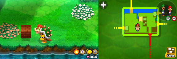 Fourteenth block in Blubble Lake of Mario & Luigi: Bowser's Inside Story + Bowser Jr.'s Journey.