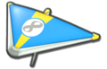 Thumbnail of Sky Blue Mii's Super Glider (with 8 icon), in Mario Kart 8.