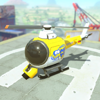 A Mario Kart TV helicopter in Mario Kart World