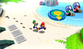 Mario and Luigi exploring Driftwood Shore.