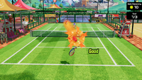 The first practical test in the Adventure mode from Mario Tennis Fever