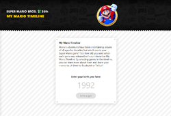 The opening screen for the HTML5 program My Mario Timeline.