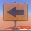 Squared screenshot of an Arrow Sign from Super Mario Odyssey.