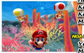 Mario, Red Toad, and Yellow Toad navigate the coral reefs.