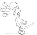 Yoshi spitting out fireballs