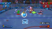 Slime executes its Special Shot in Hockey.