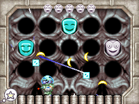 Wario fighting Terrormisu's second form (Happy Form) in the final boss battle of Wario: Master of Disguise.