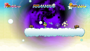 Second and third treasure chests in The Overthere of Super Paper Mario.