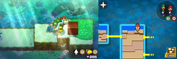 Eighth block in Blubble Lake of Mario & Luigi: Bowser's Inside Story + Bowser Jr.'s Journey.