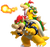 Bowser Jr. sitting on Bowser's shoulders