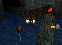 A red Banana Bunch in Crystal Caves.