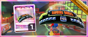 The Mario Bros. Parafoil from the Spotlight Shop in the Night Tour in Mario Kart Tour