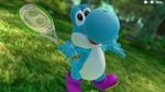 Light-blue Yoshi's entrance pose