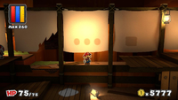 Mario near 3 Coins in Marmalade Valley of Paper Mario: Color Splash.