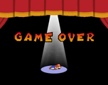 The Game Over screen / Mario defeated