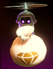 A large spherical Sour Thief holding a treasure bag in The Perfect Infiltration in Princess Peach: Showtime!.