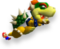 Mario grabbing Bowser by his tail