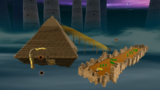 A screenshot of Slipsand Galaxy during the "Sailing the Sandy Seas" mission from Super Mario Galaxy 2.