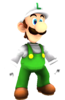 Rendered model of Fire Luigi in Super Mario Galaxy.