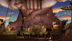 Snaps' ancient ship in Donkey Kong Country Returns.