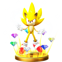 Super Sonic's trophy render, from Super Smash Bros. for Wii U.