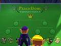 Wario and Waluigi check out the tournament board.