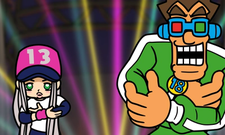 18-Volt engaging 13-Amp in a rap battle in WarioWare Gold