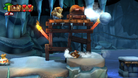 A Walnut, apparently manning a snowball cannon above the Kongs in Blurry Flurry.