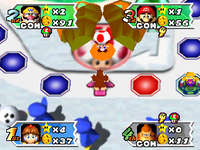 Donkey Kong at Toad's shop in Chilly Waters from Mario Party 3
