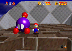 Mario standing near a Chuckya