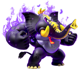 Artwork of the Elephant Bananza transformation in Donkey Kong Bananza