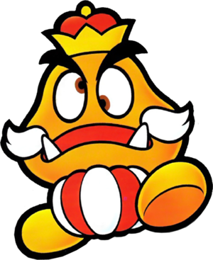 Artwork of the Goomba King from Paper Mario