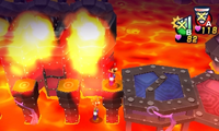 Glitch where Luigi stands on lava in Mario & Luigi: Dream Team.