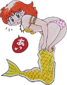 Water Spirit undressing Super Mario Land 3: Wario Land 1, inside cover
