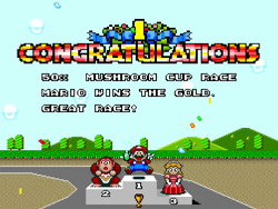 The image for "Awards Ceremony (1st – 3rd Place)" from Super Mario Kart on Nintendo Music.