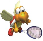 Artwork of Koopa Paratroopa from Mario Tennis for Nintendo 64