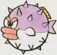Artwork of Spiny Cheep-Cheep, from Super Mario Land 2: 6 Golden Coins.