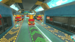 A section of the inside of Toad's Factory.